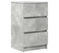 vidaXL Comodino con 3 Cassetti Grigio Cemento 39x35x65 cm, tavolino da Notte, tavolino, Arredamento per Camera da Letto, Comodino per Camera da Letto