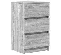 vidaXL Comodino con 3 cassetti Grigio Sonoma 39x35x65 cm