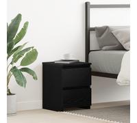 vidaXL Comodino cassetti Nero Rovere 30x30x40 cm