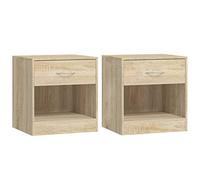 vidaXL Comodino con cassetto, 2 comodini in rovere color rovere