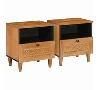 vidaXL Comodino con cassetto 2 pcs Marrone chiaro 40 x 33 x 46 cm