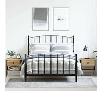 vidaXL Comodino con cassetto 2 pcs rovere artigianale 40 x 42 x 45 cm