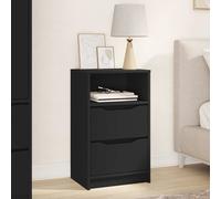 vidaXL Comodino nero 40 x 30 x 467 cm Legno compensato, Camera da letto, Rettangolare, Design contemporaneo, Spazioso, Arredamento moderno, Colori neutri, Arredamento alla moda, Spazio vita comm