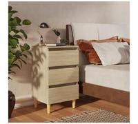 VIDAXL - Comodino con Gambe in Legno Massello Rovere Sonoma 40x35x69 cm