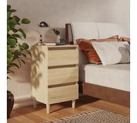 VIDAXL - Comodino con Gambe in Legno Massello Rovere Sonoma 40x35x69 cm