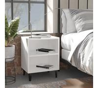 vidaXL Comodino con Gambe in Metallo Bianco 40x30x50 cm