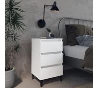 vidaXL Comodino con Gambe in Metallo Bianco 40x35x69 cm