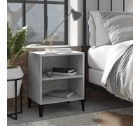 vidaXL Comodino con Gambe in Metallo Grigio Cemento 40x30x50 cm