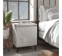 vidaXL Comodino con Gambe in Metallo Grigio Cemento 40x30x50 cm