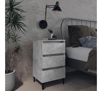 vidaXL Comodino con Gambe in Metallo Grigio Cemento 40x35x69 cm