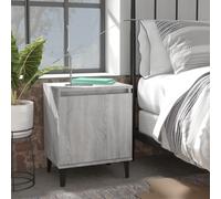 vidaXL Comodino con Gambe in Metallo Grigio Sonoma 40x30x50 cm
