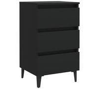vidaXL Comodino con Gambe in Metallo Nero 40x35x69 cm