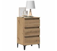 vidaXL Comodino con Gambe in Metallo Rovere Artigianale 40x35x69 cm