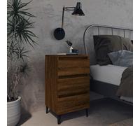 vidaXL Comodino con Gambe in Metallo Rovere Marrone 40x35x69 cm