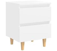 vidaXL Comodino con Gambe in Pino Massello Bianco 40x35x50 cm