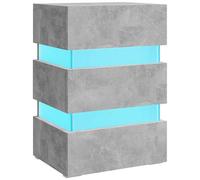 VIDAXL - Comodino con LED Grigio Cemento 45x35x67cm in Legno Multistrato