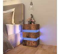 vidaXL Comodino con LED Rovere Fumo 45x35x67 cm in Legno Multistrato