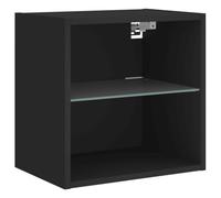vidaXL Comodino con Luci LED a Parete Nero