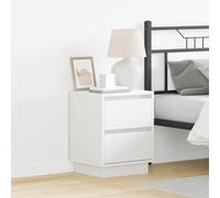 vidaXL Comodino con luci LED bianco 39x34,5x50 cm Questo comodino è un mix elegante di modernità e praticità. È un must-have per ogni camera da letto! La finitura in MDF bianco è fantastica e offre un