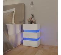 vidaXL Comodino con Luci LED Bianco 45x35x67 cm in Legno Multistrato