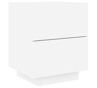 vidaXL Comodino con Luci LED Bianco in Legno Multistrato