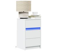 VIDAXL - Comodino Con Luci Led Bianco In Legno Multistrato - SPEDIZIONE GRATUITA