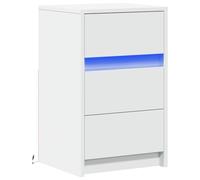 VIDAXL - Comodino Con Luci Led Bianco In Legno Multistrato - SPEDIZIONE GRATUITA