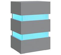 vidaXL comodino LED grigio 45x35x67 cm materiale a base di legno