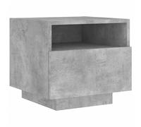 vidaXL Comodino con Luci LED Grigio Cemento 40x39x37 cm, Comodino con Luce LED, Mobile per Camera da Letto, Porta Telefono, Comodino con LED