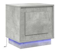 vidaXL Comodino con luci LED Grigio Cemento 44x34,5x45 cm
