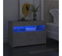vidaXL Comodino con Luci LED Grigio Cemento 60x35x40 cm