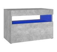 vidaXL Comodino con Luci LED Grigio Cemento 60x35x40 cm