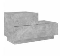 vidaXL Comodino con Luci LED Grigio Cemento 70x36x40,5 cm
