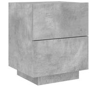 vidaXL Comodino con Luci LED Grigio Cemento in Legno Multistrato, Comodino con LED, mobiletto, Supporto da Notte, Comodino con luci LED, armadietto