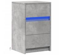 VIDAXL - Comodino Con Luci Led Grigio Cemento In Legno Multistrato - SPEDIZIONE GRATUITA