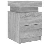 vidaXL Comodino con Luci LED Grigio Sonoma 35x39x55 cm