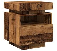 vidaXL Comodino con Luci LED Legno Antico 40x39x48,5 cm