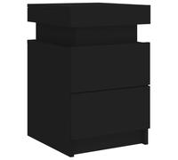 vidaXL Comodino con Luci LED Nero 35x39x55 cm