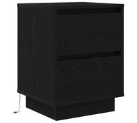 vidaXL Comodino con Luci LED Nero 38x34x50 cm