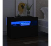vidaXL Comodino con Luci LED Nero 60x35x40 cm in Legno Multistrato