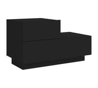 vidaXL Comodino con Luci LED Nero 70x36x40,5 cm