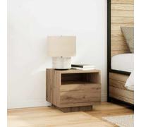 vidaXL Comodino con luci LED Rovere artigianale 40x39x37 cm