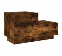 vidaXL Comodino con Luci LED Rovere Fumo 70x36x40,5 cm