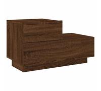vidaXL Comodino con Luci LED Rovere Marrone 70x36x40,5 cm