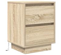 vidaXL Comodino con Luci LED Rovere Sonoma 38x34x50 cm, Comodino, Comodino, Comodino, Comodino, Comodino, Comodino, tavolino da Letto
