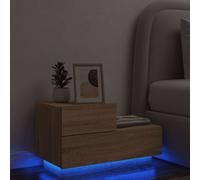 VIDAXL - Comodino Con Luci Led Rovere Sonoma 70x36x40,5 Cm