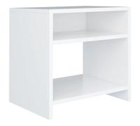 vidaXL Comodino con Ripiano e Vano a Giorno Classico Elegante Versatile Armadietto Notte Tavolino Salotto Bianco in Multistrato