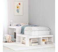 vidaXL Comodino con Scrivania Bianco 222x107x75 cm in Legno di Pino