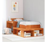 vidaXL Comodino con Scrivania Marrone Cera 232x122x75 cm Legno di Pino