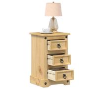 vidaXL Comodino Corona 35x32,5x58 cm in Legno Massello di Pino